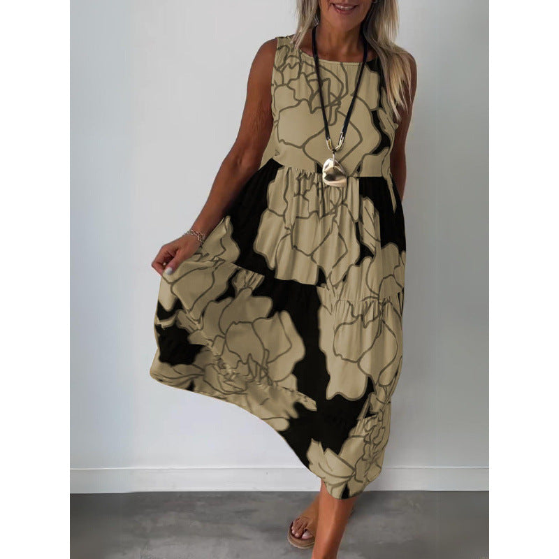 Elarova Modisches Trägerkleid mit Print
