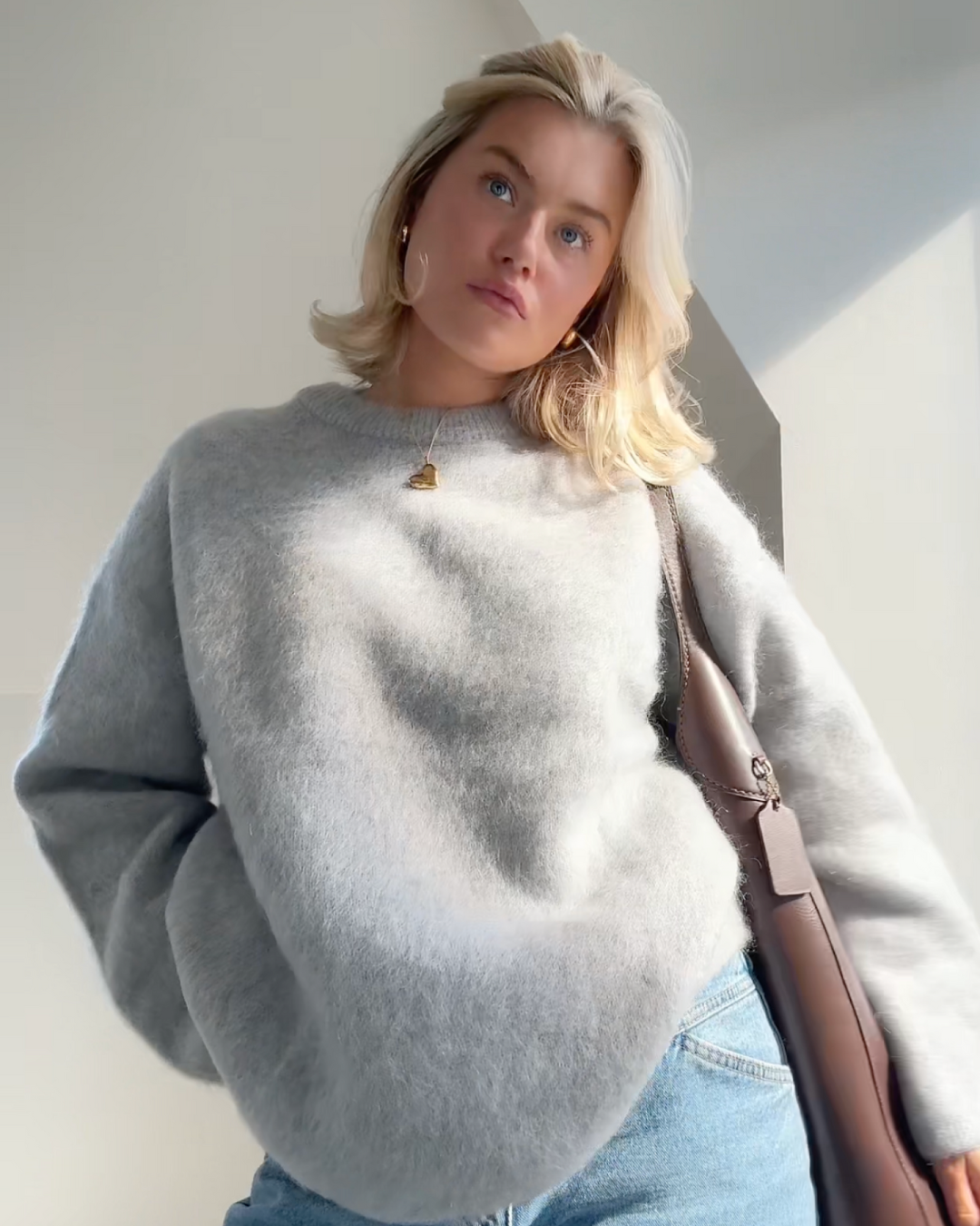 Elarova | Mohair Mischpullover mit Rundhalsausschnitt