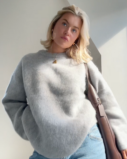 Elarova | Mohair Mischpullover mit Rundhalsausschnitt