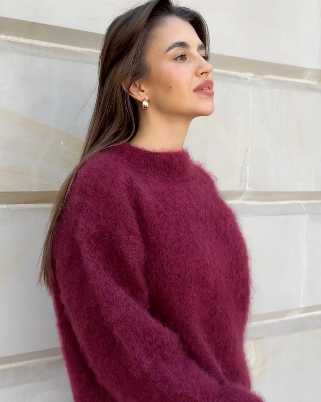 Elarova | Mohair Mischpullover mit Rundhalsausschnitt