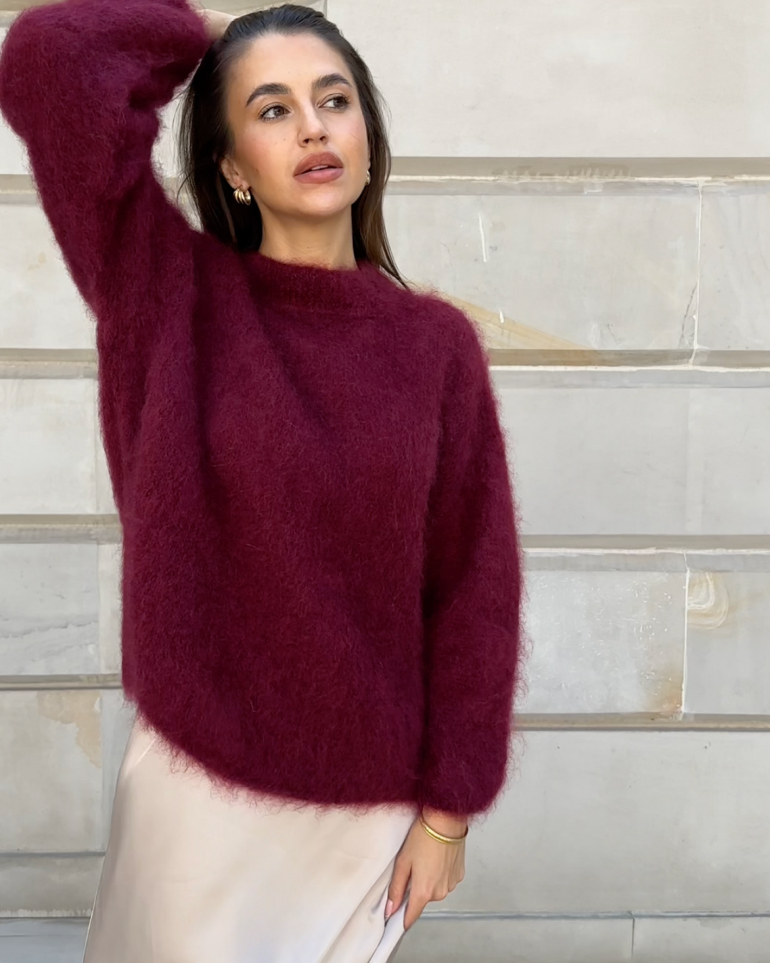 Elarova | Mohair Mischpullover mit Rundhalsausschnitt
