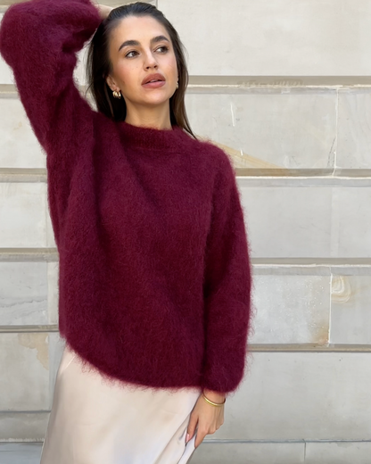 Elarova | Mohair Mischpullover mit Rundhalsausschnitt