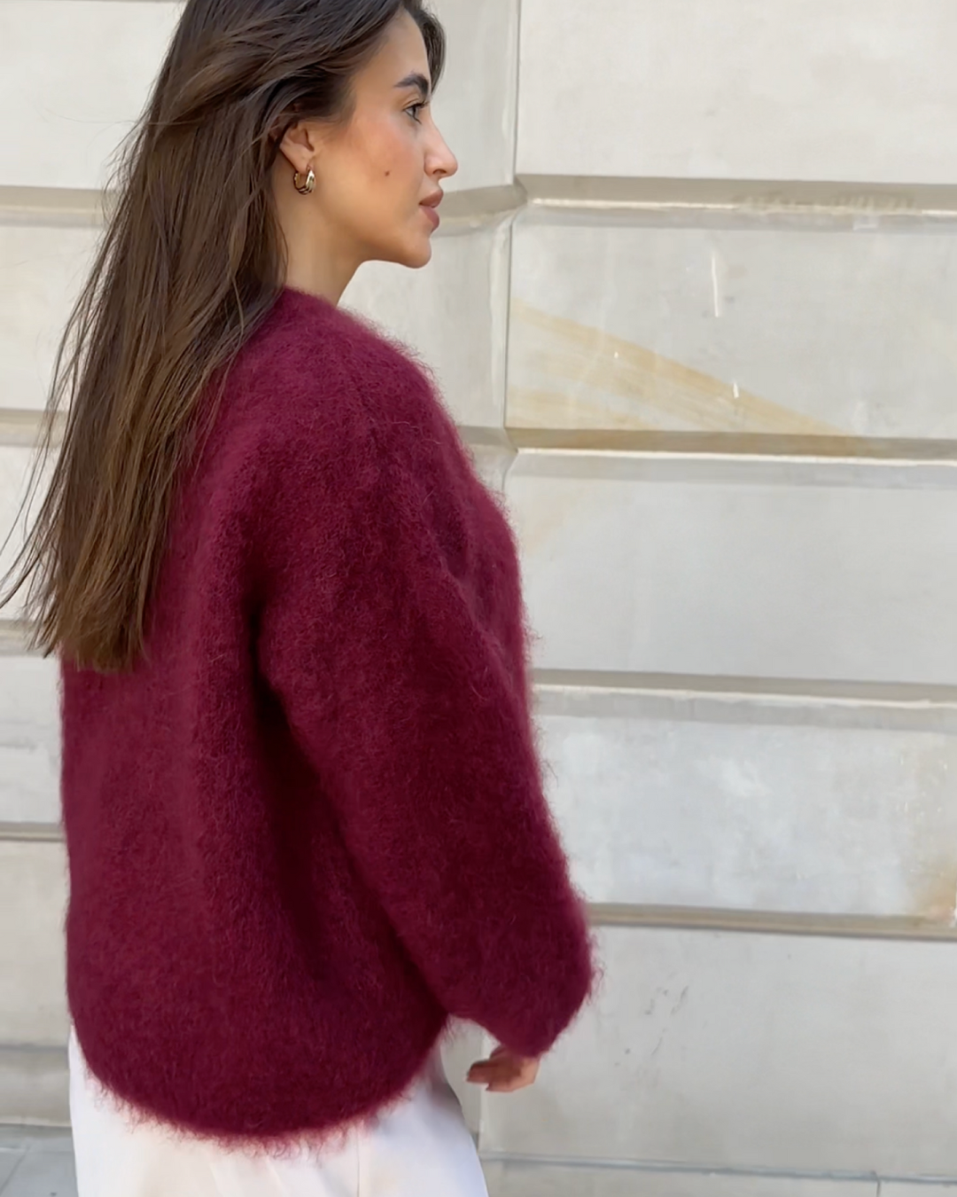 Elarova | Mohair Mischpullover mit Rundhalsausschnitt