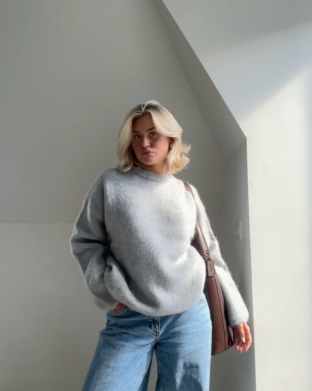 Elarova | Mohair Mischpullover mit Rundhalsausschnitt