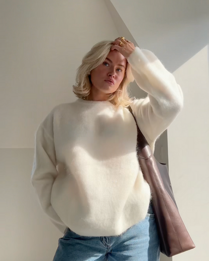 Elarova | Mohair Mischpullover mit Rundhalsausschnitt