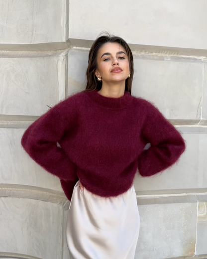 Elarova | Mohair Mischpullover mit Rundhalsausschnitt
