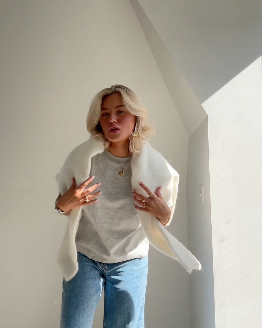 Elarova | Mohair Mischpullover mit Rundhalsausschnitt