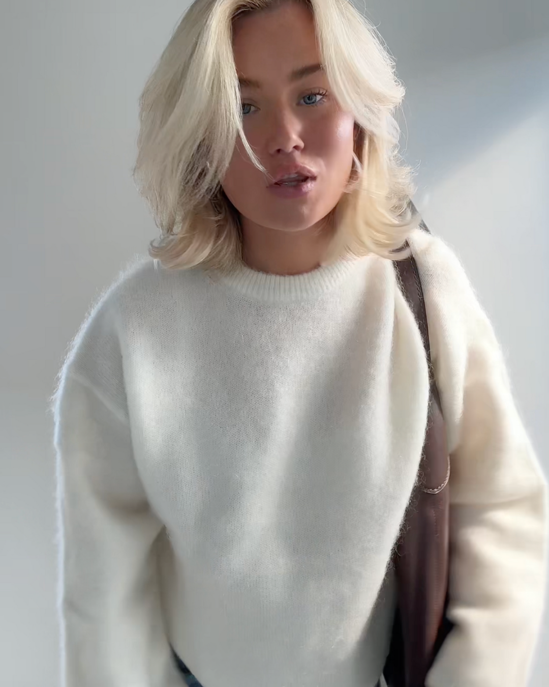 Elarova | Mohair Mischpullover mit Rundhalsausschnitt