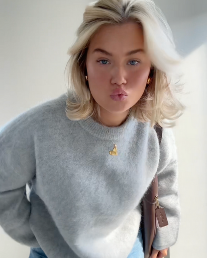 Elarova | Mohair Mischpullover mit Rundhalsausschnitt