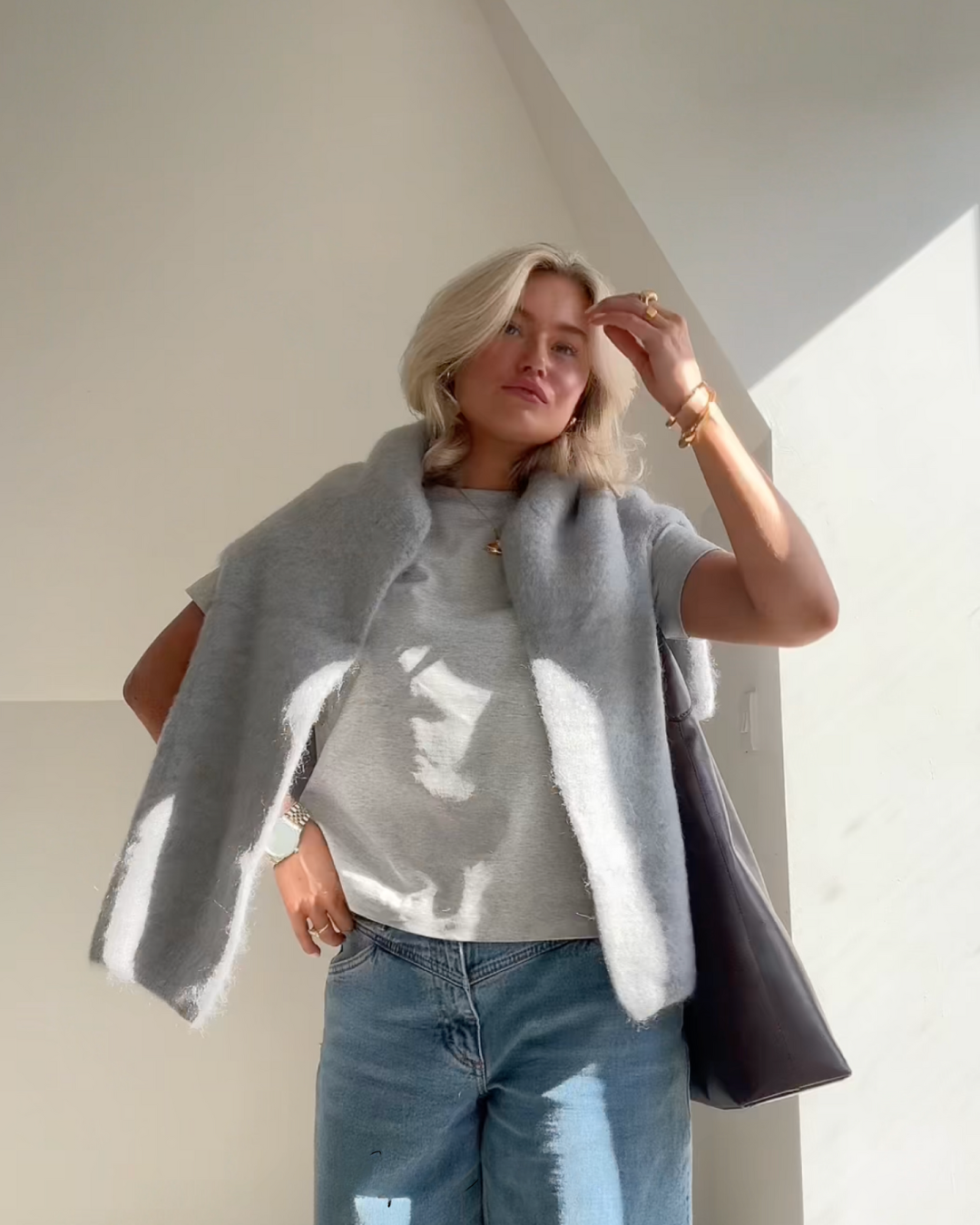 Elarova | Mohair Mischpullover mit Rundhalsausschnitt