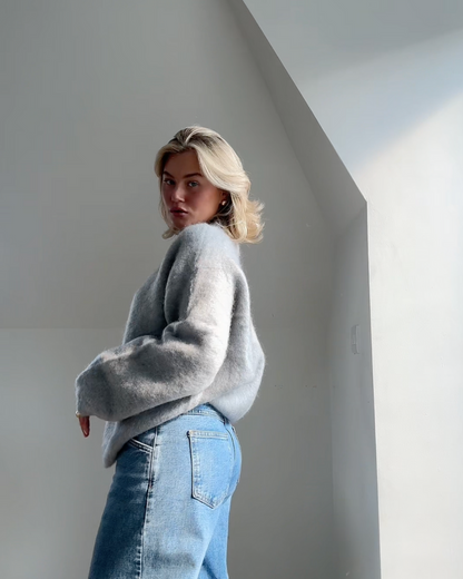 Elarova | Mohair Mischpullover mit Rundhalsausschnitt