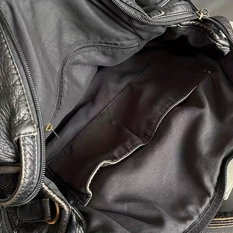 Elarova | Obsidian Luxus Schwarze Lederhandtasche
