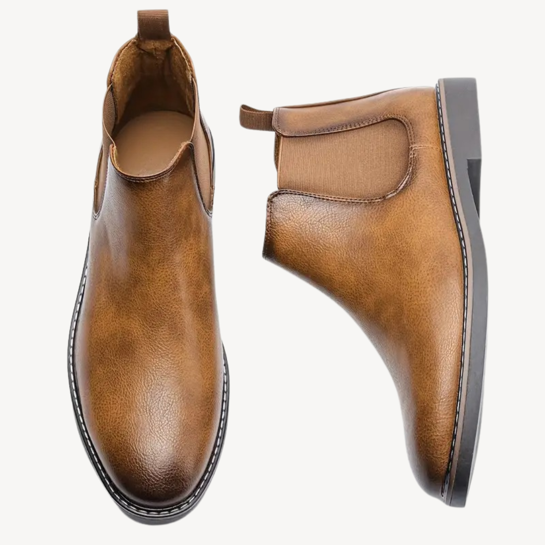 Elarova | Orthopädische Chelsea-Stiefel aus Leder für Herren