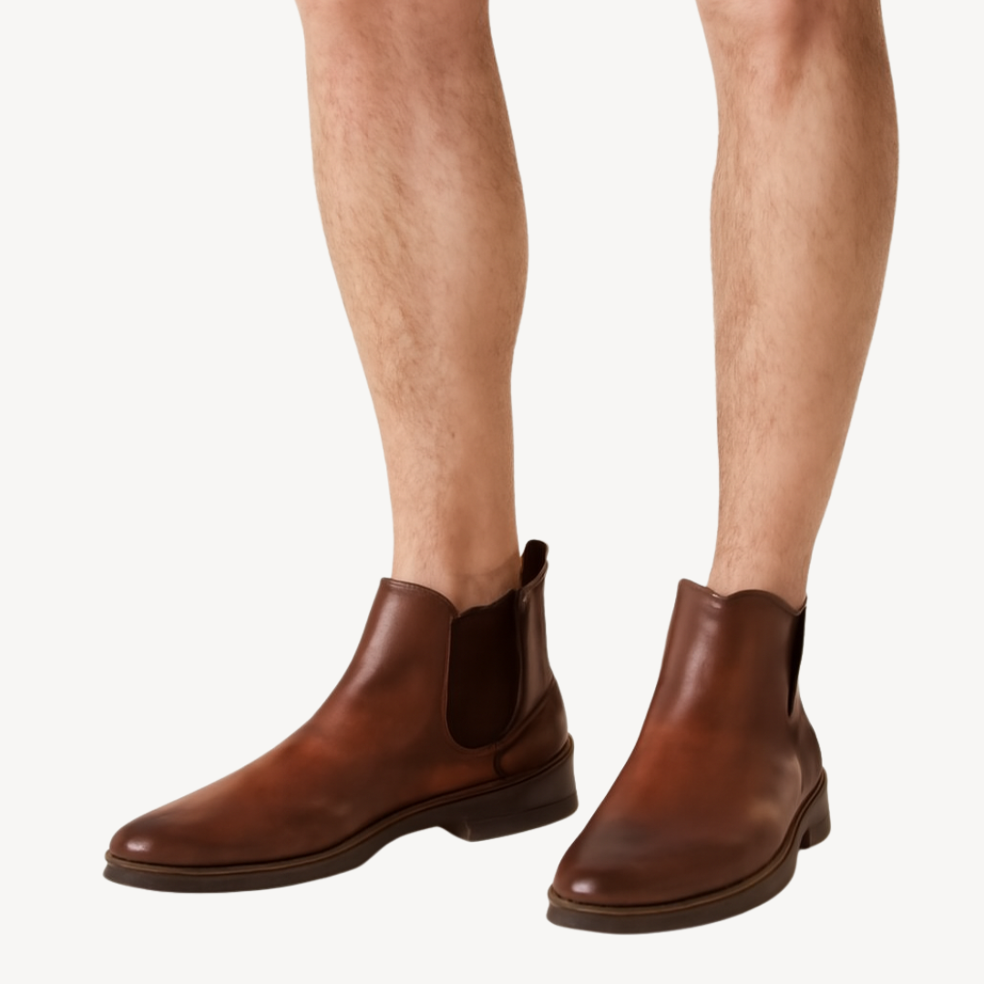 Elarova | Orthopädische Chelsea-Stiefel aus Leder für Herren