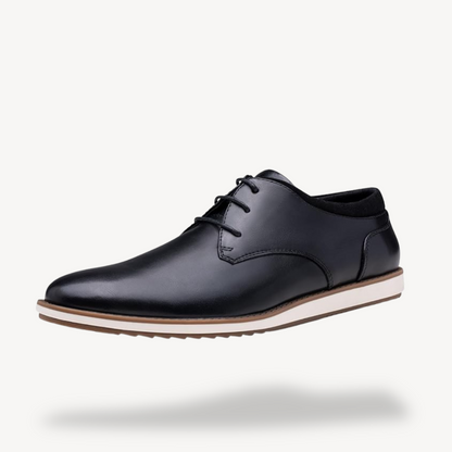Elarova | Orthopädische Derby-Schuhe aus schwarzem Leder für Herren