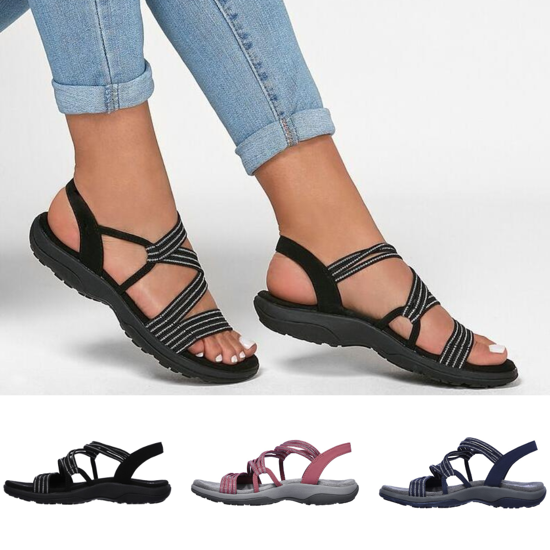 Elarova | Orthopädische Elegante Sandalen | Bequeme Riemchensandalen für die Freizeit