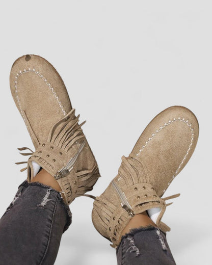 Elarova | Orthopädische Fransenstiefeletten für Damen