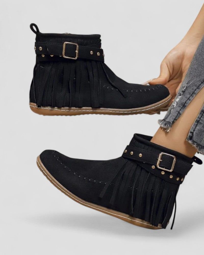 Elarova | Orthopädische Fransenstiefeletten für Damen