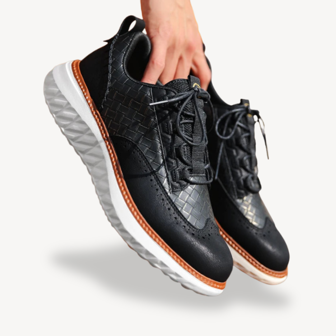 Elarova | Orthopädische Freizeit-Sneakers aus Leder für Herren