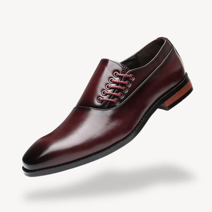 Elarova | Orthopädische Herrenschuhe aus Leder mit seitlicher Schnürung