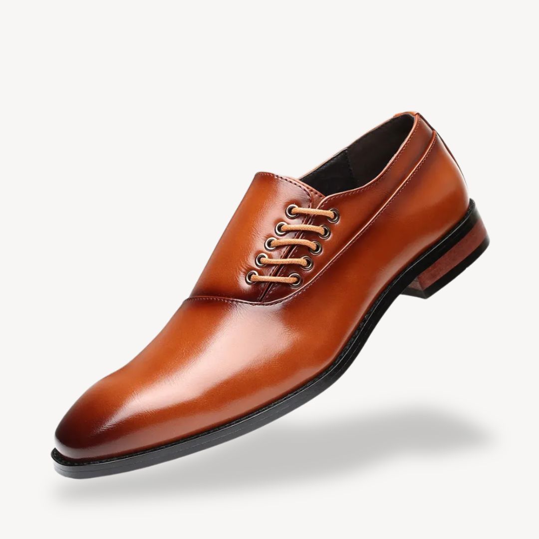 Elarova | Orthopädische Herrenschuhe aus Leder mit seitlicher Schnürung