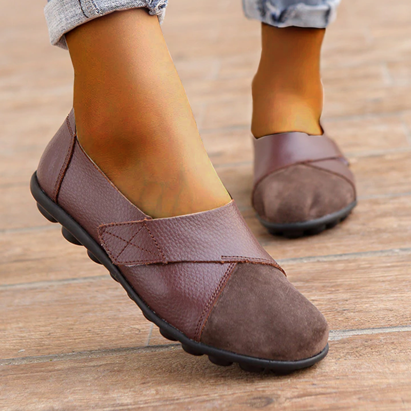 Elarova | Orthopädische Leder Slip-On Loafer für Damen