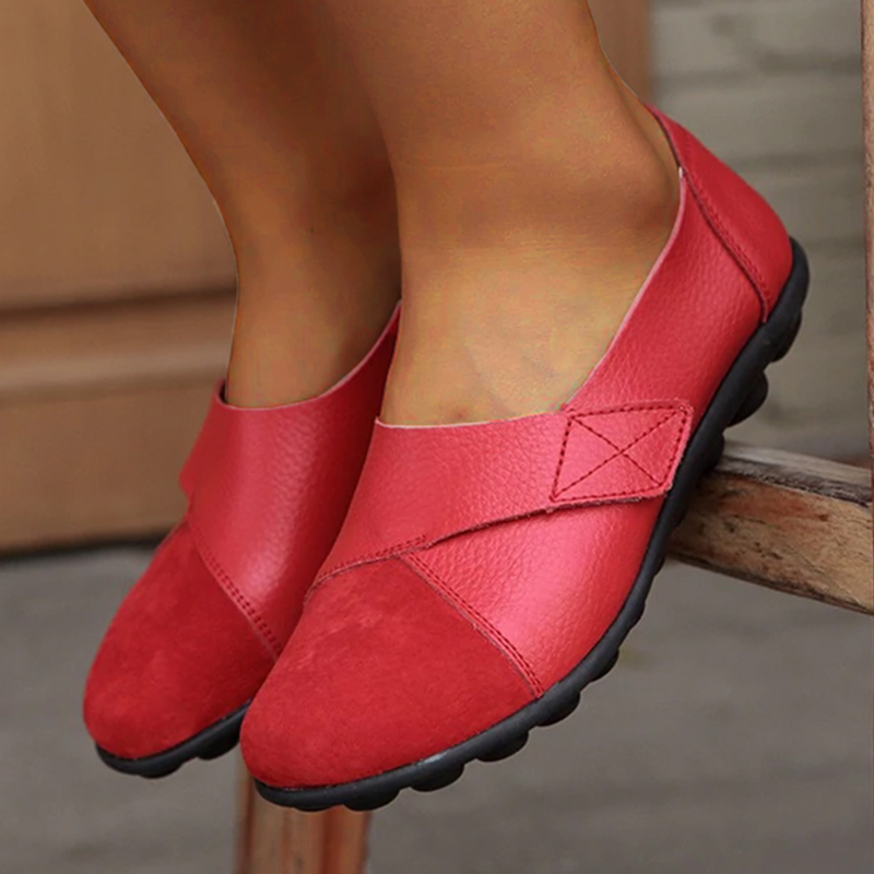 Elarova | Orthopädische Leder Slip-On Loafer für Damen