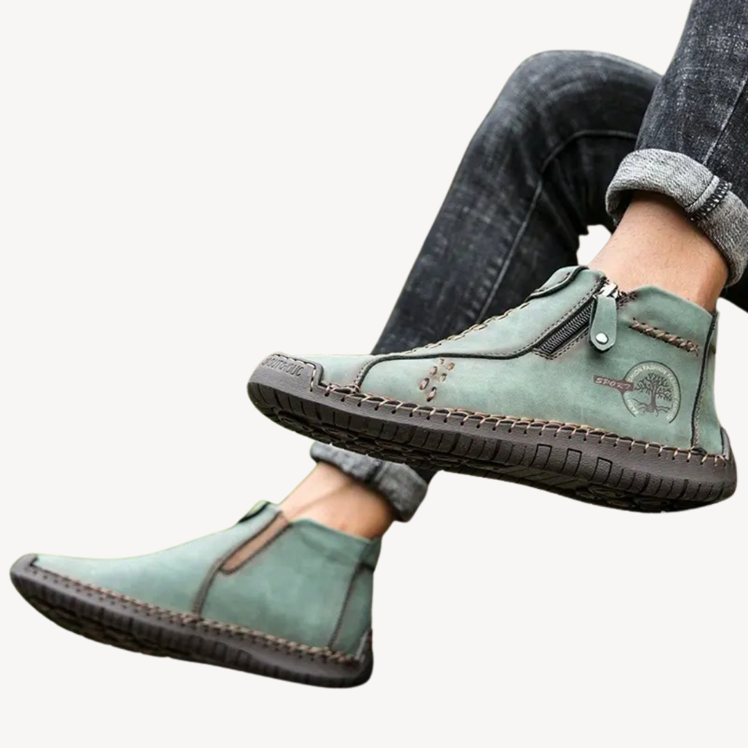 Elarova | Orthopädische Lederstiefel mit Reißverschluss für Herren