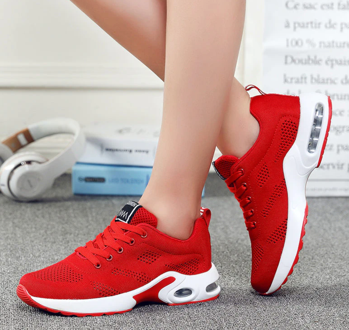 Elarova | Orthopädische Leichte, Atmungsaktive Sport Sneaker Für Damen Sportlicher Lässig Running Schuh Mit Air Cushion Sohle