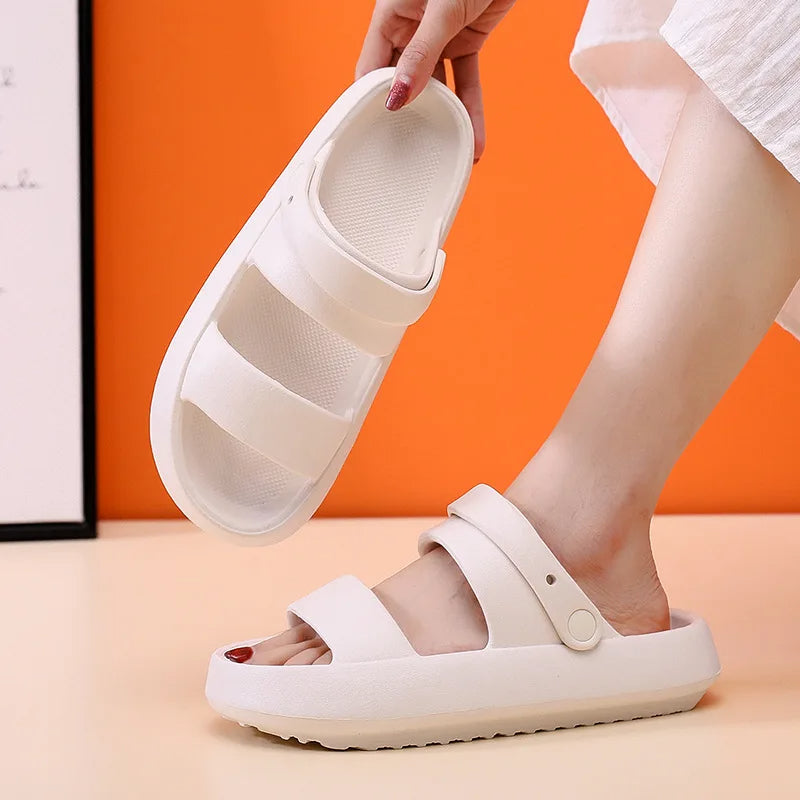 Elarova | Orthopädische Sandalen | Comfort Plus Pantoletten mit Doppelriemen | Gepolsterte, lässige SlipOnSandalen
