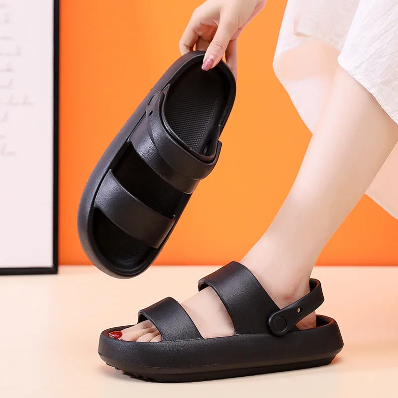 Elarova | Orthopädische Sandalen | Comfort Plus Pantoletten mit Doppelriemen | Gepolsterte, lässige SlipOnSandalen