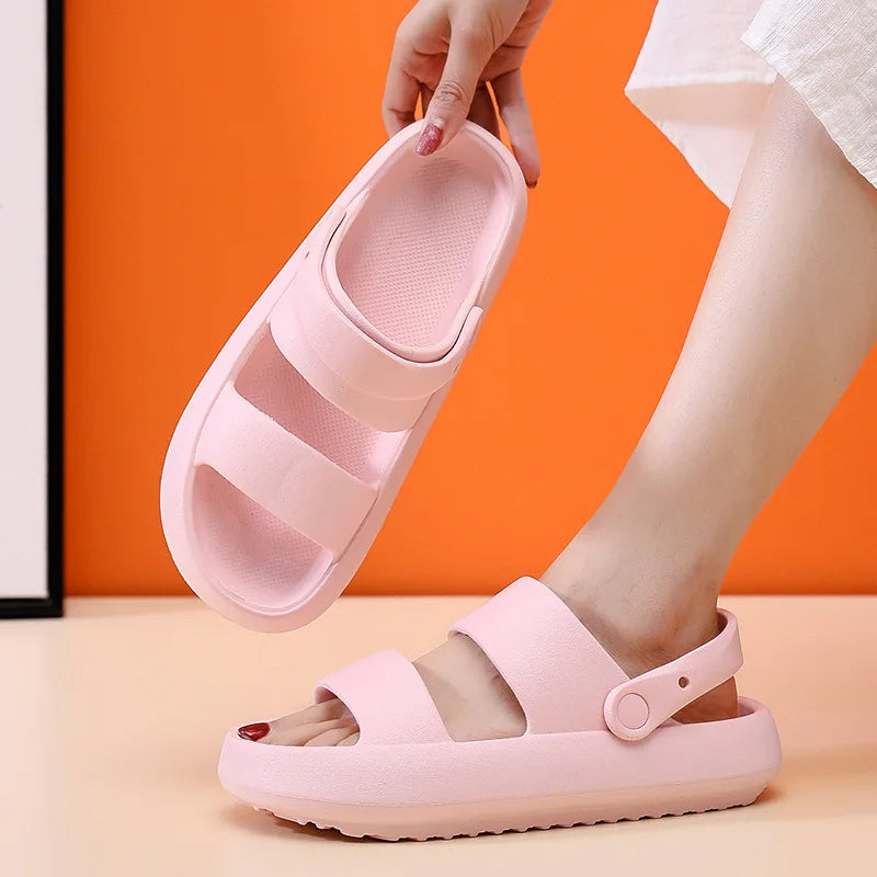 Elarova | Orthopädische Sandalen | Comfort Plus Pantoletten mit Doppelriemen | Gepolsterte, lässige SlipOnSandalen