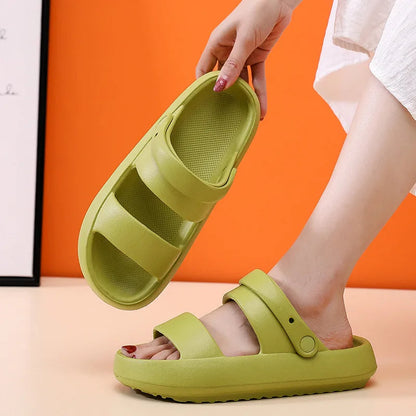 Elarova | Orthopädische Sandalen | Comfort Plus Pantoletten mit Doppelriemen | Gepolsterte, lässige SlipOnSandalen
