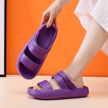 Elarova | Orthopädische Sandalen | Comfort Plus Pantoletten mit Doppelriemen | Gepolsterte, lässige SlipOnSandalen