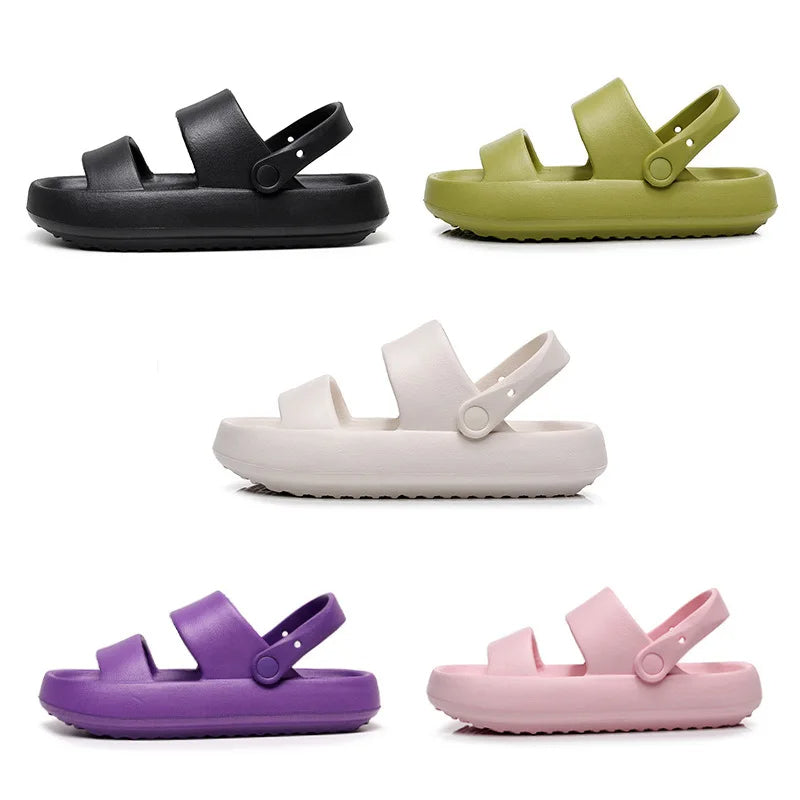 Elarova | Orthopädische Sandalen | Comfort Plus Pantoletten mit Doppelriemen | Gepolsterte, lässige SlipOnSandalen