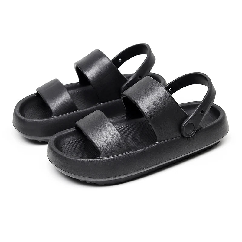 Elarova | Orthopädische Sandalen | Comfort Plus Pantoletten mit Doppelriemen | Gepolsterte, lässige SlipOnSandalen