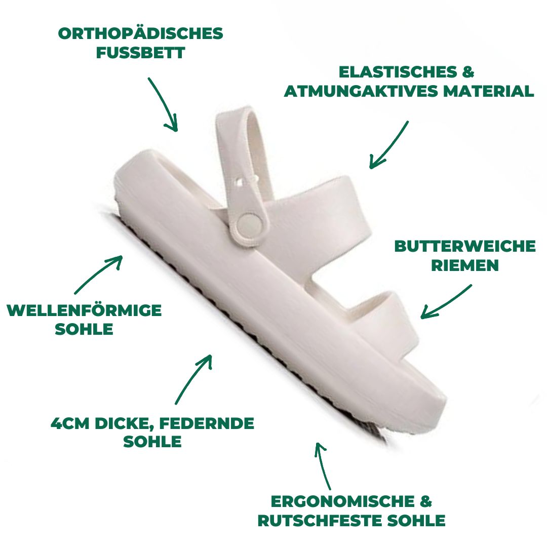 Elarova | Orthopädische Sandalen | Comfort Plus Pantoletten mit Doppelriemen | Gepolsterte, lässige SlipOnSandalen