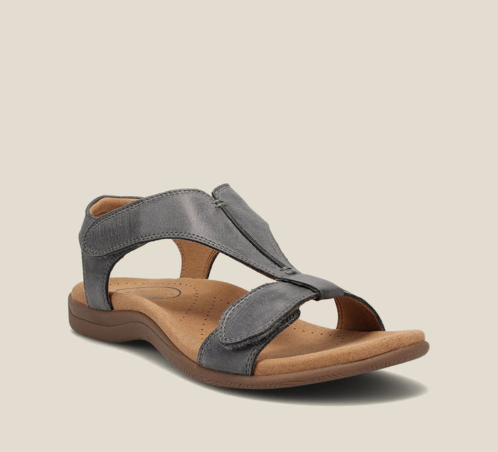 Elarova | Orthopädische Sandalen - Schwarz - Hochwertiges Leder mit Atmungsaktivem Mikrofaserfußbett