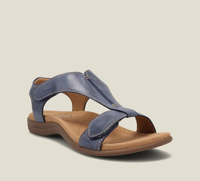 Elarova | Orthopädische Sandalen - Schwarz - Hochwertiges Leder mit Atmungsaktivem Mikrofaserfußbett