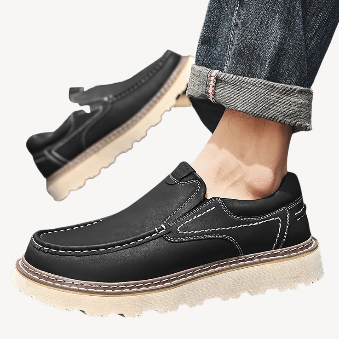 Elarova | Orthopädische Slipper aus Leder für Herren