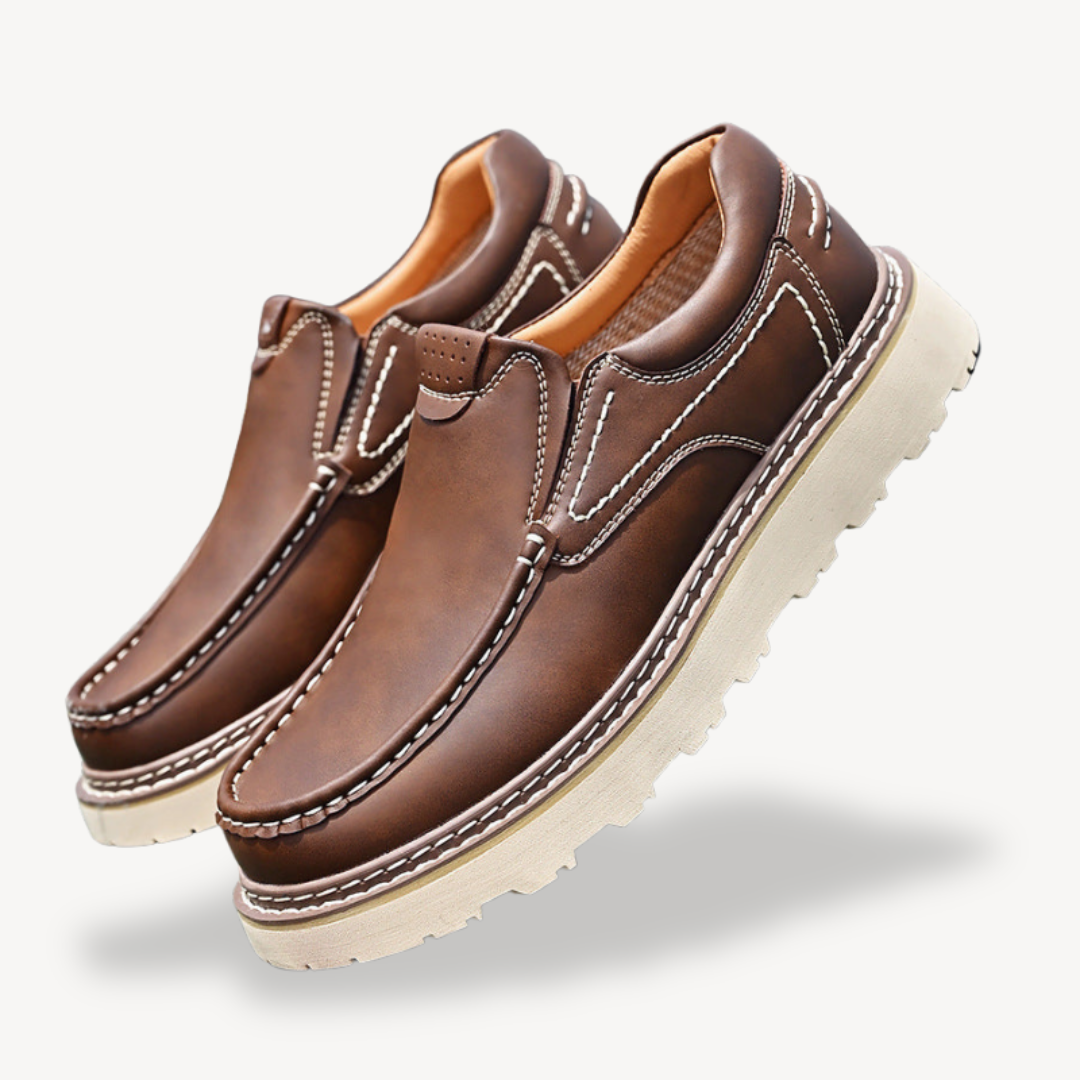 Elarova | Orthopädische Slipper aus Leder für Herren