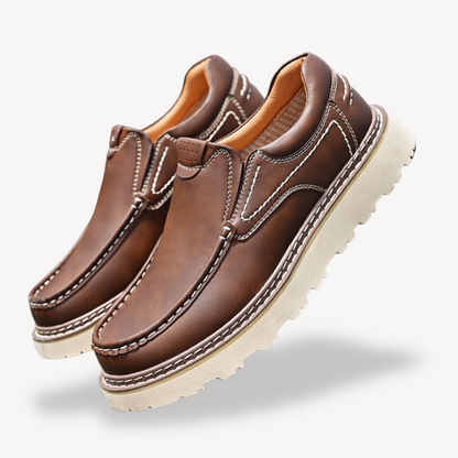 Elarova | Orthopädische Slipper aus Leder für Herren