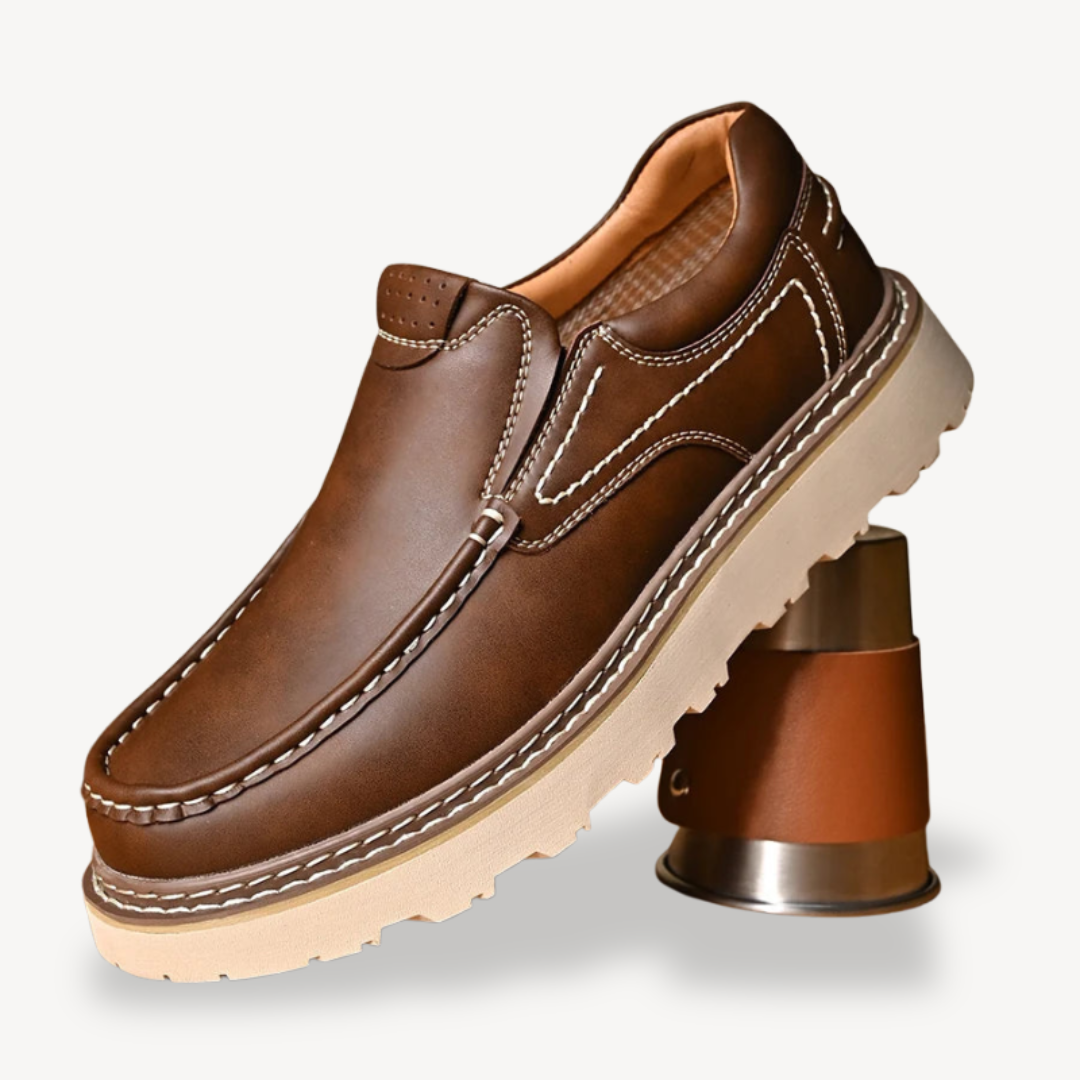 Elarova | Orthopädische Slipper aus Leder für Herren