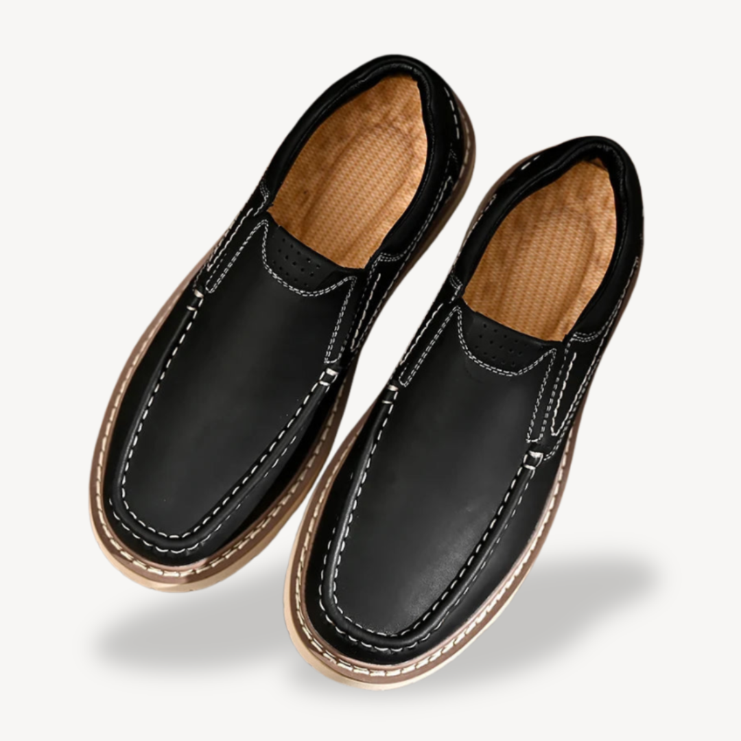Elarova | Orthopädische Slipper aus Leder für Herren