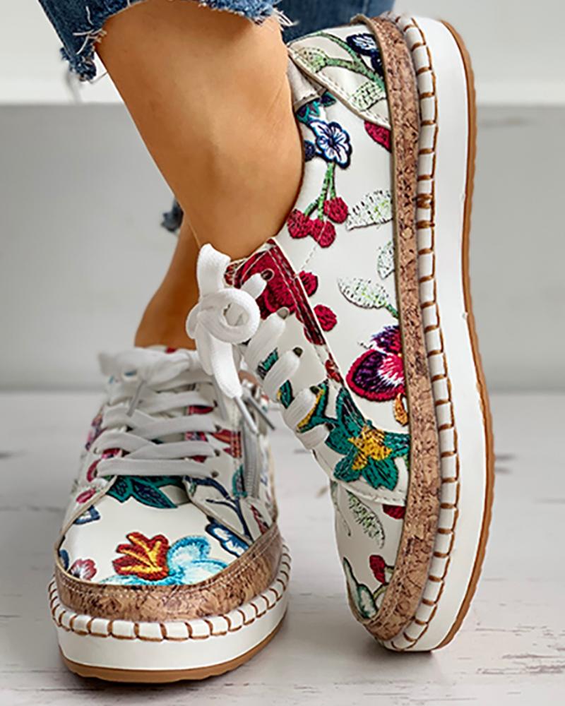 Elarova | Orthopädische Sportschuhe mit Blumenmuster
