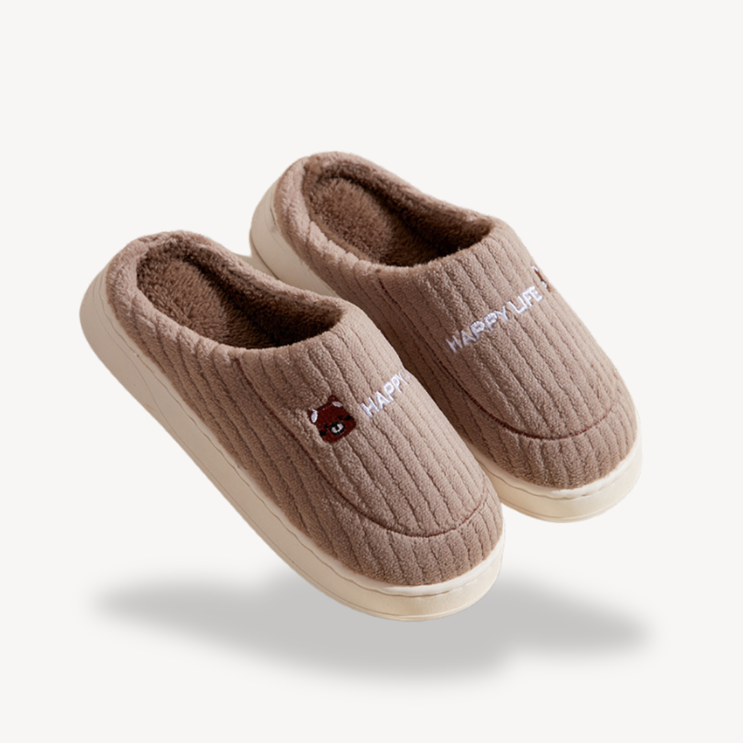 Elarova | Orthopädische Unisex-Hausschuhe aus Plüsch mit Stickerei