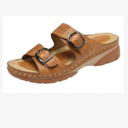 Elarova | Orthopädische Verstellbare Sandalen Atmungsaktives Kunstleder Mit Dreifacher Fußstütze