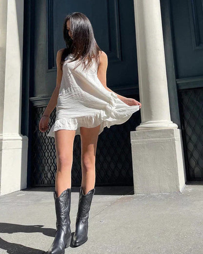 Elarova | Orthopädische Western-Cowboystiefel aus Metallic für Damen