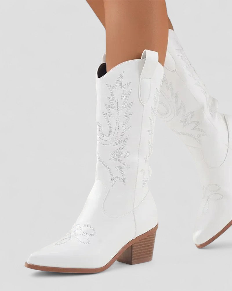 Elarova | Orthopädische Western-Cowboystiefel aus Metallic für Damen