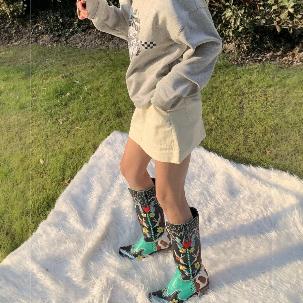 Elarova | Orthopädische bestickte Western-Cowboystiefel für Damen